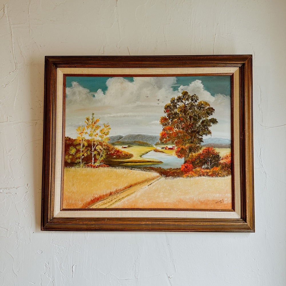Vintage original painting cottagecore